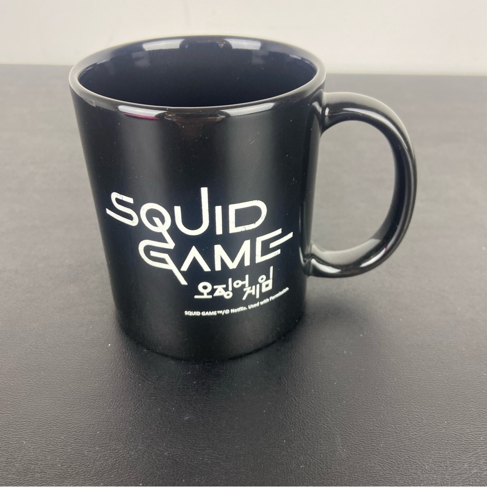 Squid Game Black 12oz Ceramic Mug Guard Symbols Circle Triangle Square